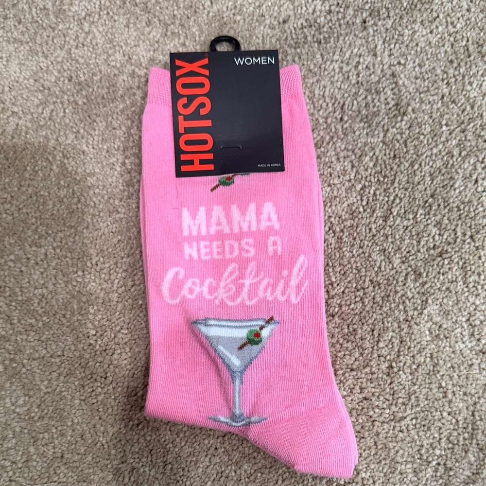 Hot Sox Pink Cocktail Graphic Socks